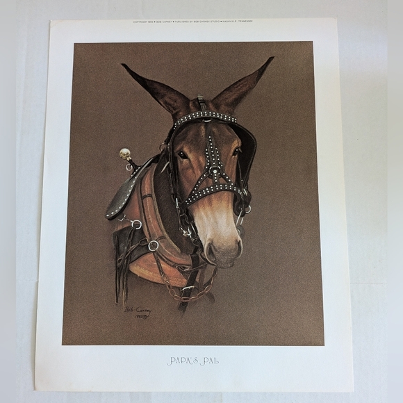 Bob Carney Print 1980s. Equestrian Subject. Nashville Tennessee